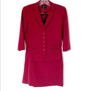 Junior My Michelle burgundy color top and A line skirt suit set!